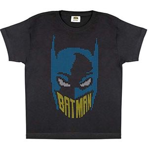 DC Comics Batman 8-Bit Mask T-shirt, Meisjes, 122-164, Schwarz, Officiële Koopwaar