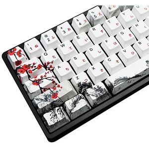 MOLGRIA Keycaps 68 Set voor RK68 GK68 Mechanisch Toetsenbord, Aangepaste PBT OEM-profiel Key Caps Japans lettertype met keycaptrekker voor Gateron Kailh Cherry MX Switch ANSI Layout Keyboard (Plum