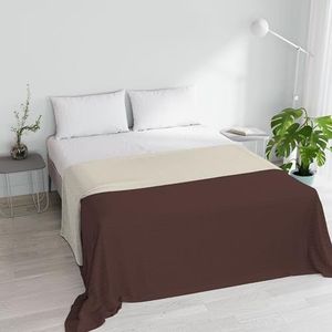 Italian Bed Linen Zomerdekbed Summer van microvezel, bruin/crème, voor tweepersoonsbed 250 x 250 cm