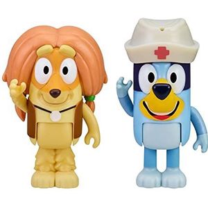 Giochi Preziosi Paar figuren Indy en Bluey Doctor met hoed wapen crocerossa als accessoire voor kinderen vanaf 3 jaar, BLY07300