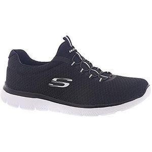 Skechers - Summits - Sneaker - Black White - Mesh - Slip-on Sportief Ontwerp