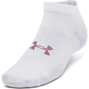 Under Armour UA Essential Low Cut 3pk, Wit/Wit/Roze Elixir, XL, Wit, XL-XXL