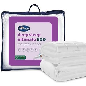 Silentnight Deep Sleep Dubbele matrastopper van 5 cm - luxe zachte 5 cm dikke matrasbeschermer met Easy Fit-bandjes - hypoallergeen en machinewasbaar - Tweepersoons, 190 x 135 cm