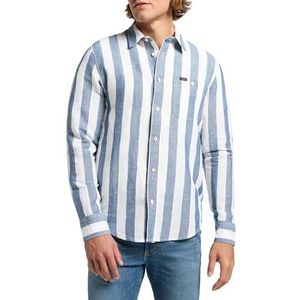 Leesure - Overhemd - Indigo Dobby - Katoen/Linnen - Regular Fit