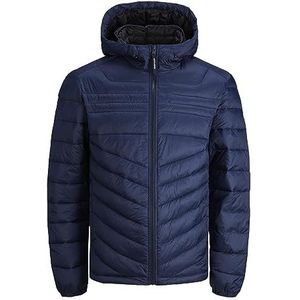 JACK&JONES PLUS Jjehero Puffer Hood Ps Sn Jas voor heren, Navy Blazer/Detail:print, 6XL