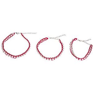 MICHI SC76 Crochet Necklace red L 28-36 cm (11-14"") halsketting voor honden