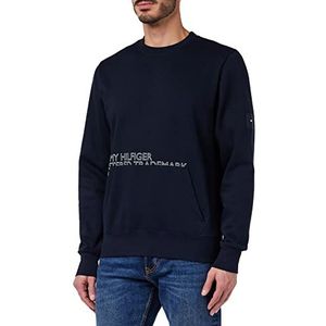 Tommy Hilfiger Heren Badged Graphic Crewneck Sweatshirts, woestijn hemel, XL