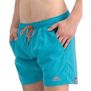 Zwembroeken - Normale Pasvorm - Blauw - Katoen - Elastische Tailleband