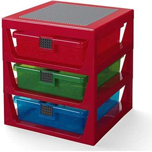 LEGO 3-Drawer Storage Rack System, in Red