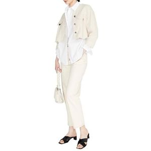 Sisley Womens 21YMLN02F Jacket, Beige 74Z, 36, beige 74z, 36