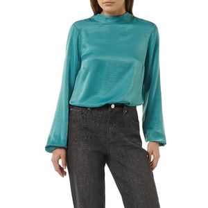 COMMA - Blouse - Turquoise - Blouseshirt - Lange Mouw