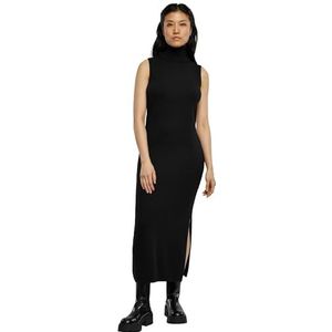 Urban Classics Dames dames gebreide eco viscose turtleneck jurk jurk, zwart, XS