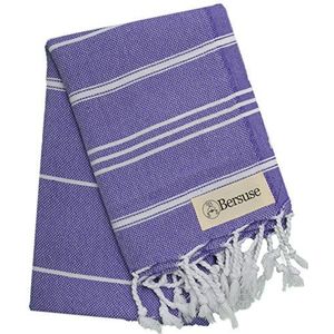 Bersuse 100% Katoen - Anatolia Turkse Handdoek - Hoofd Haar Gezicht Baby - Keuken- en Badhanddoeken - OEKO-TEX - 60 x 110 cm, Donkerpaars