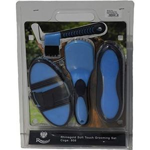 Rhinegold Soft Touch Grooming Blister Pack - Navy/Baby blauw