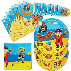Baker Ross FX640 Piraten servies Feest pakket - Set van 25 stuks, Piraten servies voor kinderfeestjes
