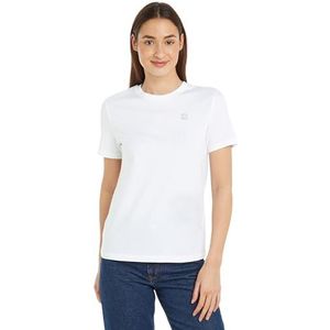 Calvin Klein Jeans Vrouwen Ck Embro Badge Regular Tee S/S Gebreide Tops, Helder Wit, XL grote maten