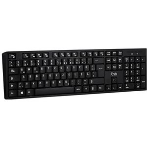T'nB Classy Draadloos toetsenbord voor Windows/Linux, 2,4 GHz draadloos, Duitse QWERTZ lay-out, stille toetsen - zwart