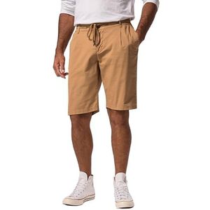 JP 1880, heren, grote maten, bermuda, chino's, slip, buikfit, flexnamic, camel, 4XL