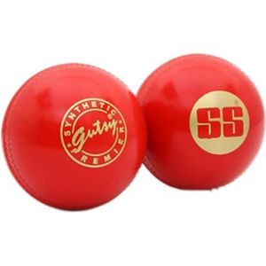 SS Gutsy Synthetic Cricket Ball (Red)| Water Proofed Rubber Ball | Suitable for Practice Game | Tournament Game | Top Quality Corkme | Top Quality Cork | Training | Hard Court | Grass