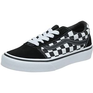 Vans Jongens Ward Suede/Canvas Sneakers, Zwart (Checkered Black True White), 33 EU