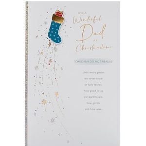 UK Greetings Kerstkaart voor papa - Blauw Kous Design