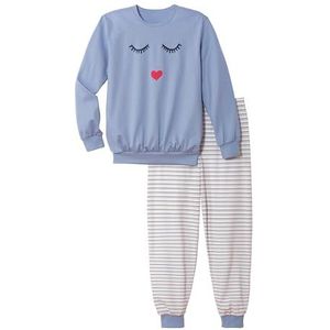 CALIDA Casual pyjama voor meisjes, met manchetten, Milky Blue., 140 cm