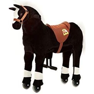 Animal Riding - Animal, paard Maharadja (voor kinderen vanaf 3 jaar, zadelhoogte 56 cm, met wielen) ARP001S, kleur zwart, small, ZRP001S