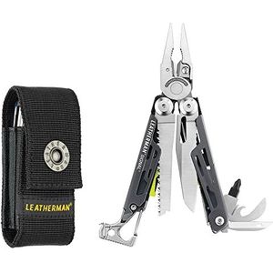 LEATHERMAN - Signal Mulitool voor Kamperen met Vuurmaker, Hamer en Noodfluit, Grijs met Kunststof Foedraal