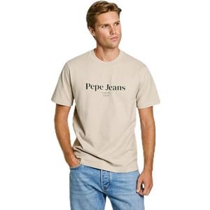Pepe Jeans Heren DALE TEE T-shirt, bruin (STONE BEIGE), XS, Bruin (steen Beige), XS