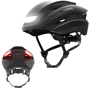Lumos Ultra Smart Helm | Fietshelm | led-verlichting voor en achter | Richtingaanwijzers | Remlichten | Bluetooth aangesloten | Volwassene: Dames, heren (M (54-61cm), Charcoal Black)