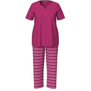 Ulla Popken, dames, grote maten, pyjama, strepen, lila, 50/52