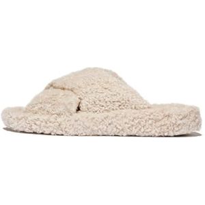 Fitflop Dames Iq'8217D-Luxe gewatteerde teddy-kruisslippers sandaal, Dusky Roze, 42 EU