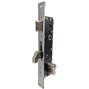 Lince Slot 557025 I voorzijde roestvrij staal, 25 mm I voor metalen deuren I insteekslot I met greepmoer en versterkte kantelhaakhendel.