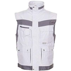 Planam vest ""Plaline"" maat 4XL, zuiver wit/zink, 2533068