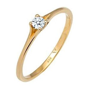 Elli DIAMONDS Ring Dames Verlovingsring Vintage met Diamant (0.06 ct.) in 585 Geel Goud