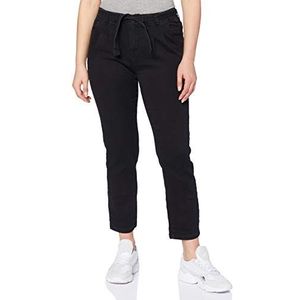 Urban Classics Dames hoge taille gebreide broek denim chino, zwart, S Vrouwen, zwart., S