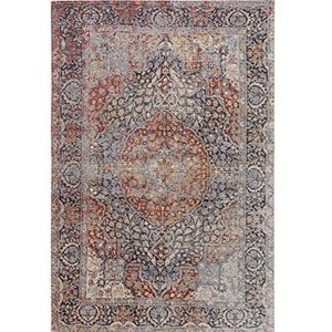 Benuta Plat geweven tapijt Stay paars 115x180 cm - Vintage tapijt in used look