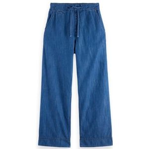 Scotch & Soda Sportieve werkbroek in lichtgewicht denim, Washed Indigo 417, S / 30L