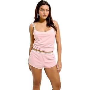 Juicy Couture Dames Elina TOP-pyjama bovendeel shirt slaapshirt slaapkleding bovendeel van velours versch. kleuren pyjama top, amandelbloesem, S, Amandelbloesem, S