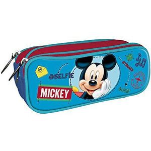 Disney Mickey Pennenetui met 3 vakken met ritssluiting