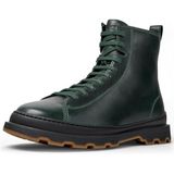 Brutus - K300533-002 - Donkerbruine Leren Enkellaarsjes - Plat - Ritssluiting - Casual