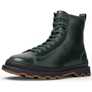 Brutus - K300533-002 - Donkerbruine Leren Enkellaarsjes - Plat - Ritssluiting - Casual