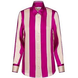 Seidensticker Damesblouse, modieuze blouse, regular fit, hemdblousekraag, lange mouwen, 100% viscose, roze, 42