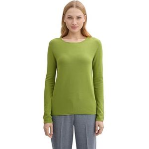 TOM TAILOR Gebreide damestrui met ronde hals, 26778 - Pea Green, XL
