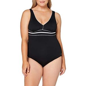 Haute pression D8003, eendelig badpak voor dames, Zwart (zwart/wit), 34