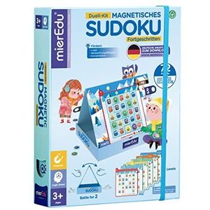 mierEdu Magnetische sudoku voor kinderen, dubbele versie, bevordert logisch denken, motoriek en concentratie, ideaal voor thuis en als reisspel voor kinderen, voor 1-2 spelers, speelgoed vanaf 3 jaar