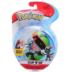 Pokémon Clip 'N' Go Sneasel & Poké Ball - bevat 1 5 cm figuur en 1 Dusk-bal - Nieuwe Golf 2021 - Officieel gelicentieerd