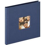 walther design fotoalbum blauw 18 x 18 cm met omslaguitsparing, Fun FA-199-L