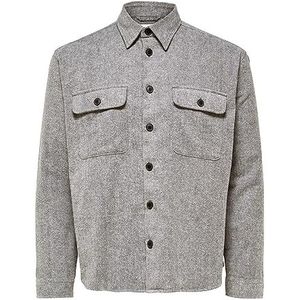 Selected Homme Vrijetijdshemd voor heren, SLHMASON-Twill Overshirt, relaxed fit, asphalt, L