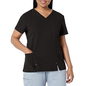 Dickies Scrubs Xtreme Stretch medisch shirt met V-hals voor dames, zwart, 5XL Duże rozmiary